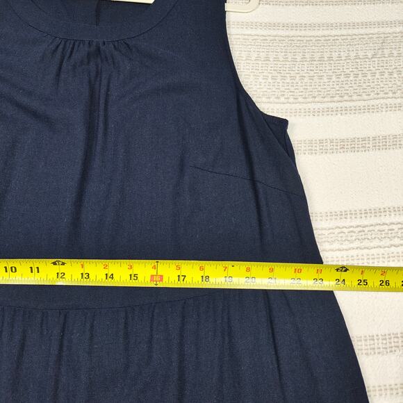 Vero Moda Navy Sleeveless Tiered Shift Dress Size 16 NEW - Picture 3 of 8